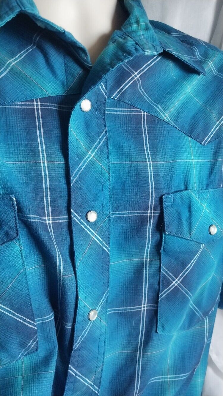 Wrangler Mens Set of 2 Western Cowboy Long Sleeve Button Down Shirt Medium - Picture 7 of 10